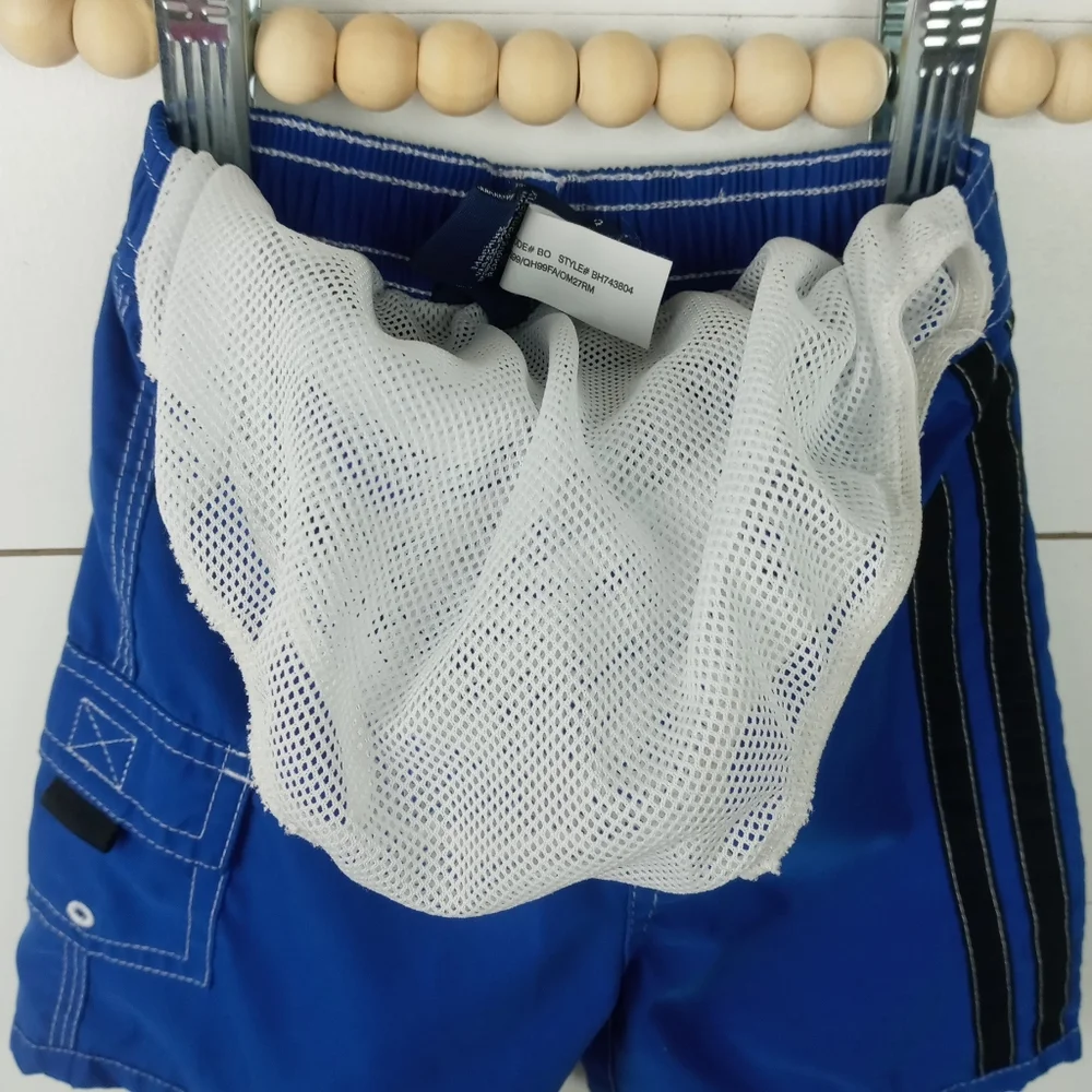 Polo Ralph Lauren boys size 12 mos royal and navy blue stripe swim trunks